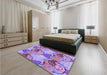 Patterned Dark Orchid Purple Rug in a Bedroom, pat3116pur