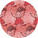 Square Patterned Light Coral Pink Rug, pat3116rd