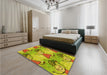 Patterned Dark Bisque Brown Rug in a Bedroom, pat3116yw