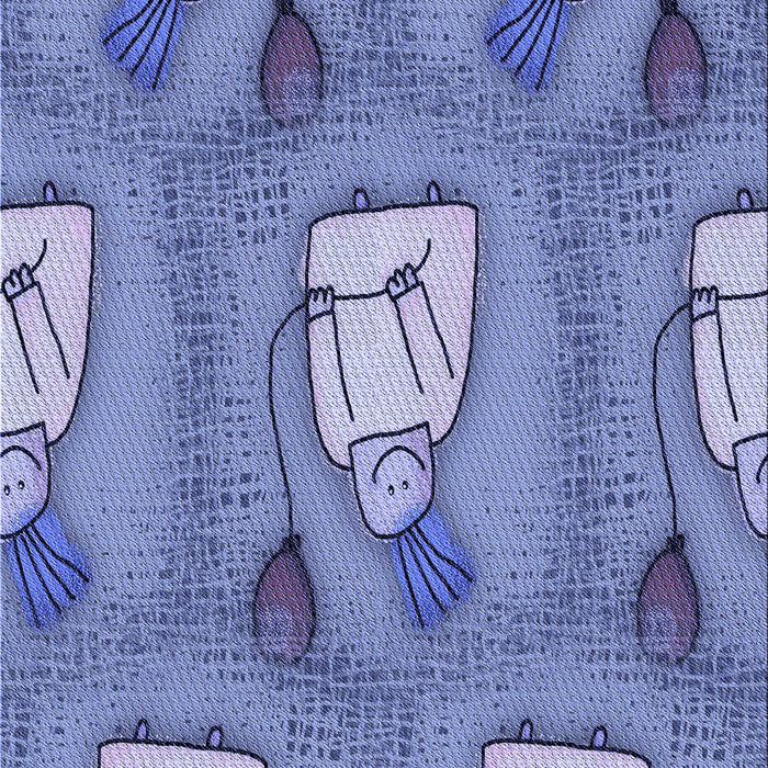 Patterned Denim Blue Rug, pat3117blu