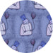 Square Patterned Denim Blue Rug, pat3117blu