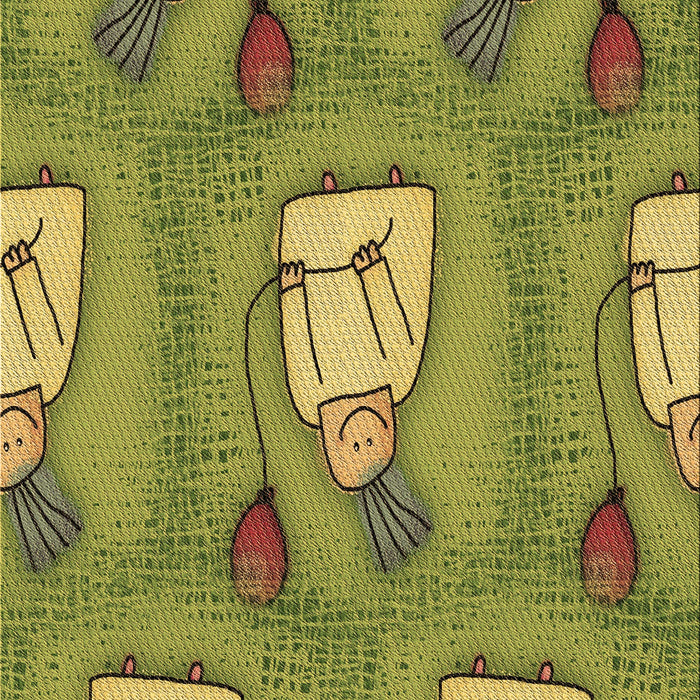 Patterned Olive Green Rug, pat3117brn