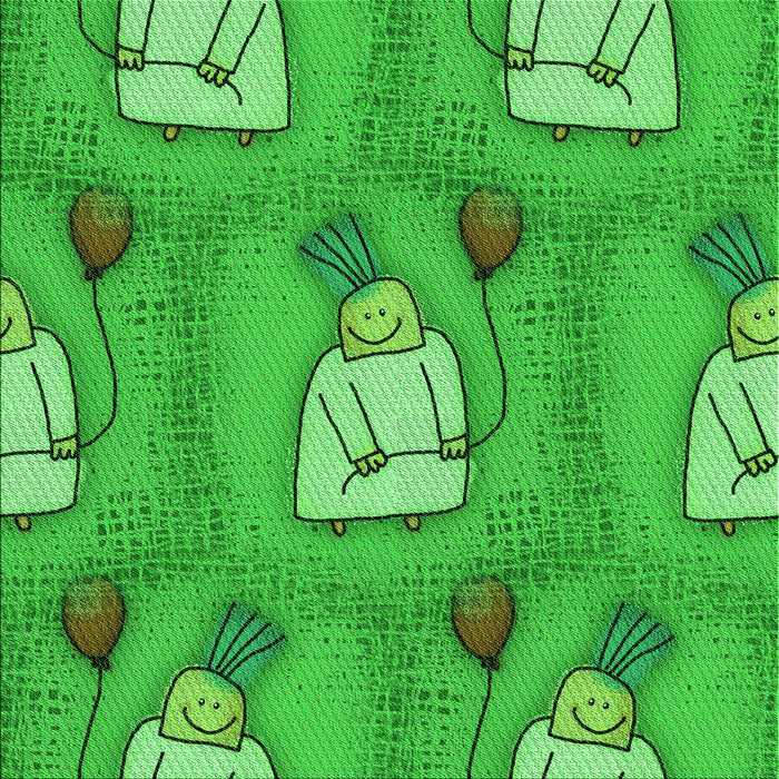 Round Patterned Neon Green Rug, pat3117grn