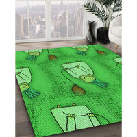 Patterned Neon Green Rug, pat3117grn