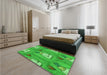 Patterned Neon Green Rug in a Bedroom, pat3117grn