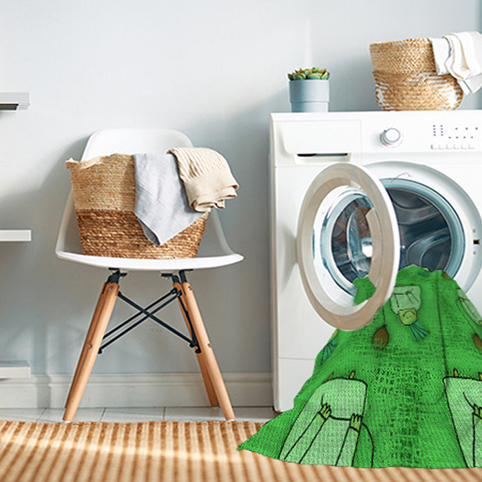 Machine Washable Transitional Neon Green Rug in a Washing Machine, wshpat3117grn