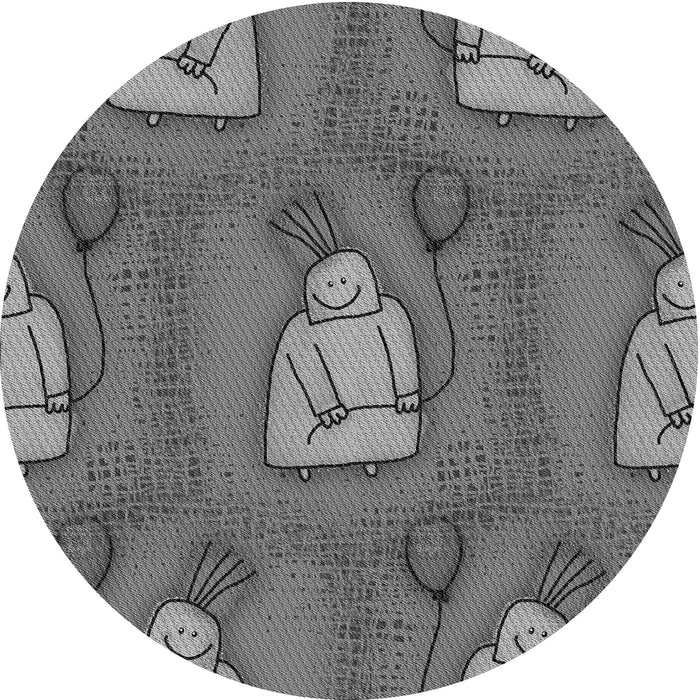 Square Machine Washable Transitional Gunmetal Gray Rug in a Living Room, wshpat3117gry