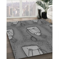 Patterned Gunmetal Gray Rug, pat3117gry