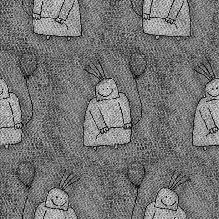 Round Patterned Gunmetal Gray Rug, pat3117gry