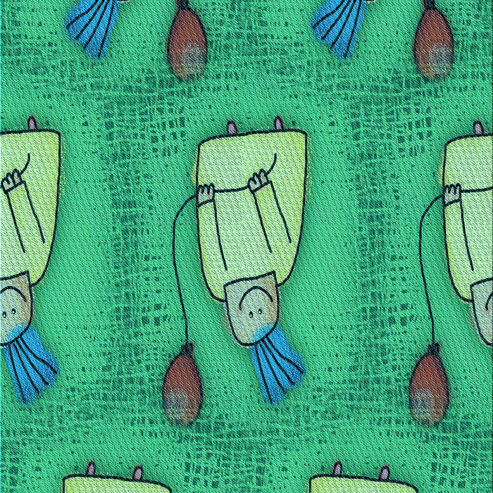 Patterned Lime Mint Green Rug, pat3117lblu