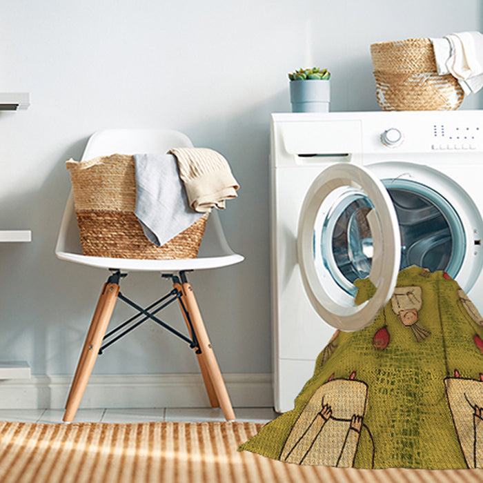 Machine Washable Transitional Yellow Rug in a Washing Machine, wshpat3117org