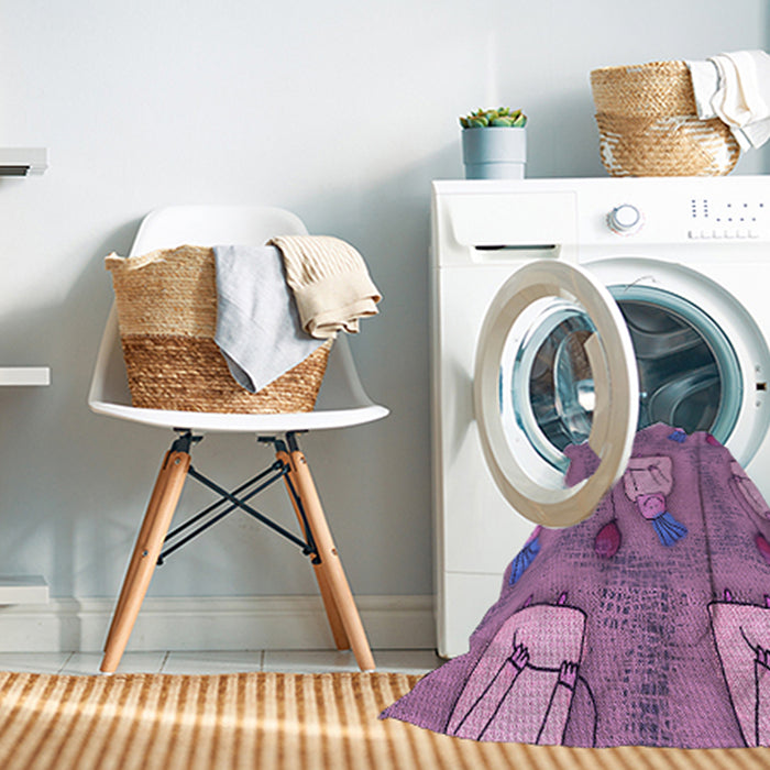 Machine Washable Transitional Violet Purple Rug in a Washing Machine, wshpat3117pur