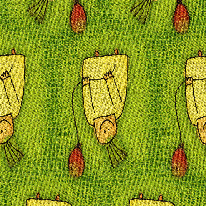 Patterned Green Rug, pat3117yw