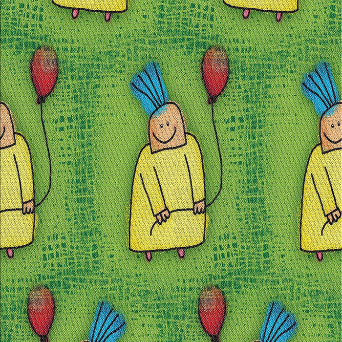 Patterned Green Novelty Rug, pat3117