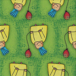 Square Patterned Green Novelty Rug, pat3117