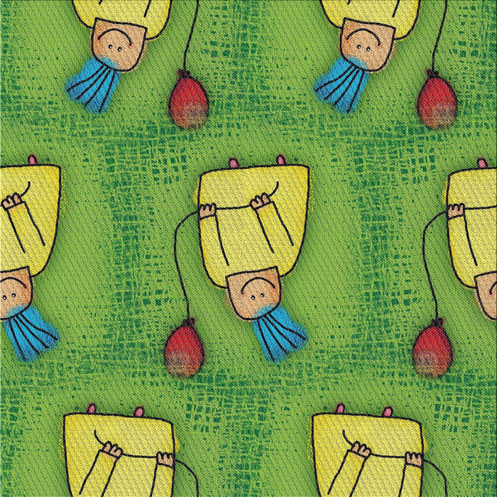 Sideview of Machine Washable Transitional Green Rug, wshpat3117