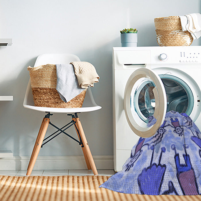 Machine Washable Transitional Royal Blue Rug in a Washing Machine, wshpat3118blu