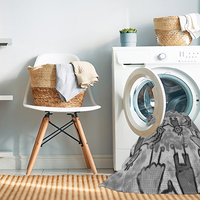 Machine Washable Transitional Silver Gray Rug in a Washing Machine, wshpat3118gry