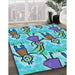 Machine Washable Transitional Steel Blue Rug in a Family Room, wshpat3118lblu