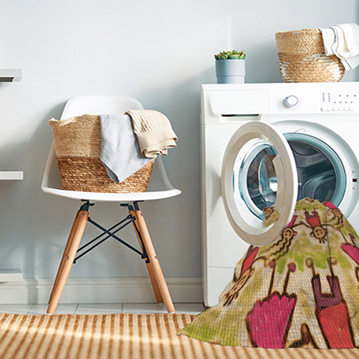 Machine Washable Transitional Mahogany Brown Rug in a Washing Machine, wshpat3118org