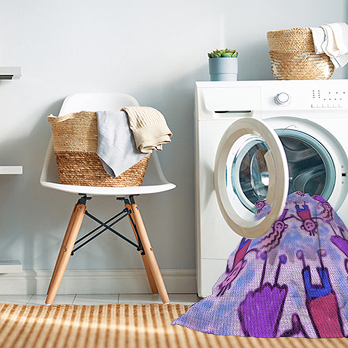 Machine Washable Transitional Dark Orchid Purple Rug in a Washing Machine, wshpat3118pur