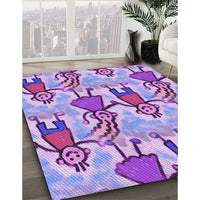 Patterned Dark Orchid Purple Rug, pat3118pur