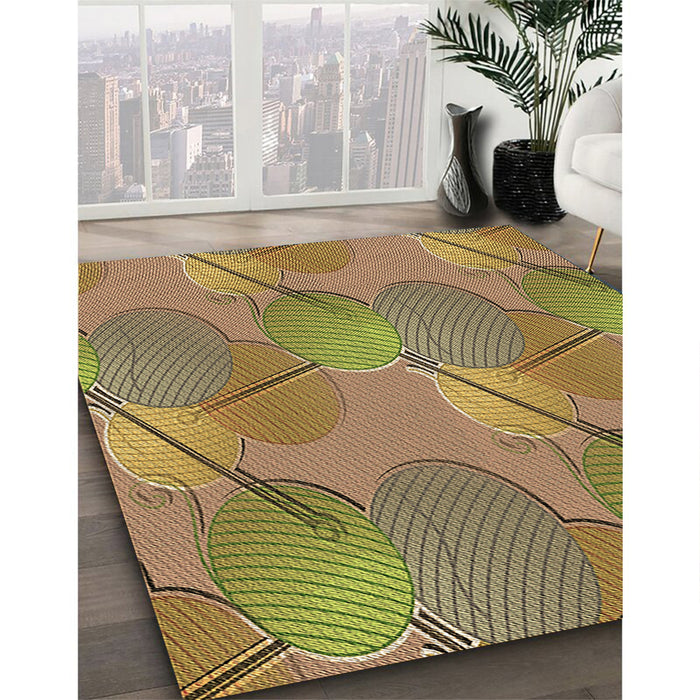 Patterned Sienna Brown Rug in Family Room, pat3119brn