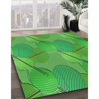 Patterned Neon Green Rug, pat3119grn