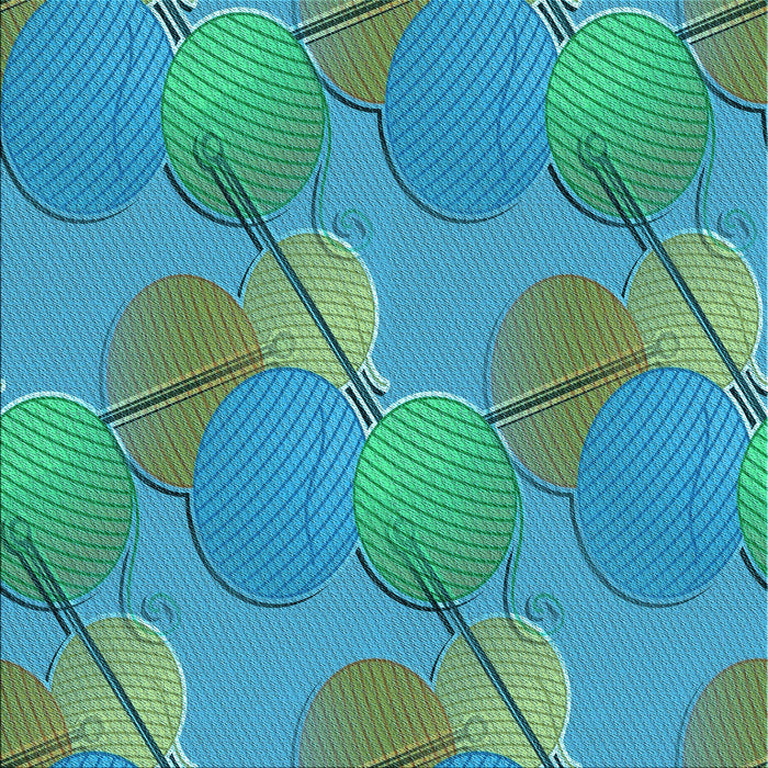 Round Patterned Dark Cyan Green Rug, pat3119lblu