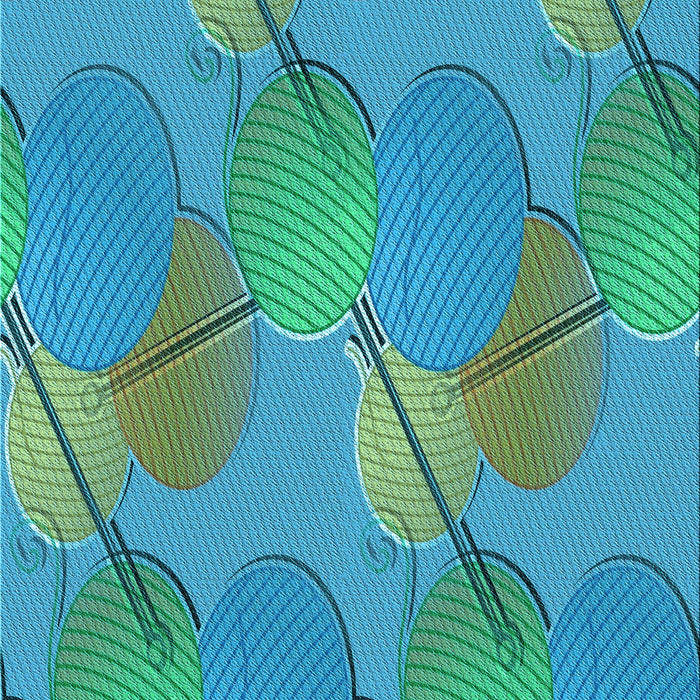 Patterned Dark Cyan Green Rug, pat3119lblu