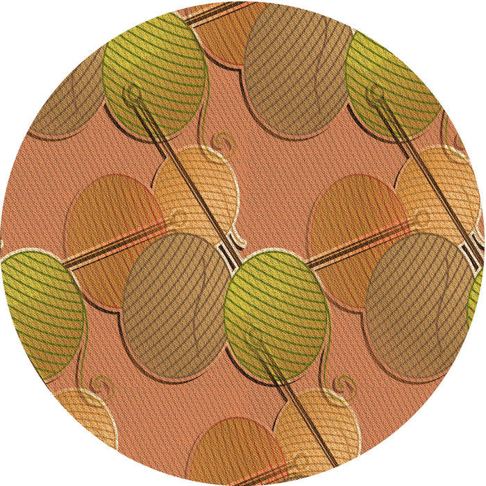 Square Patterned Mahogany Brown Rug, pat3119org