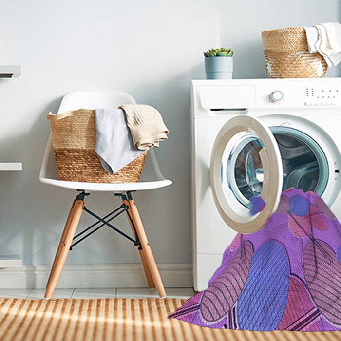 Machine Washable Transitional Purple Rug in a Washing Machine, wshpat3119pur