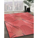 Machine Washable Transitional Red Rug in a Family Room, wshpat3119rd