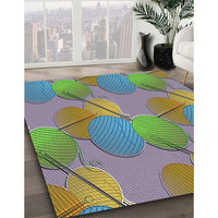 Patterned Ash Gray Novelty Rug, pat3119