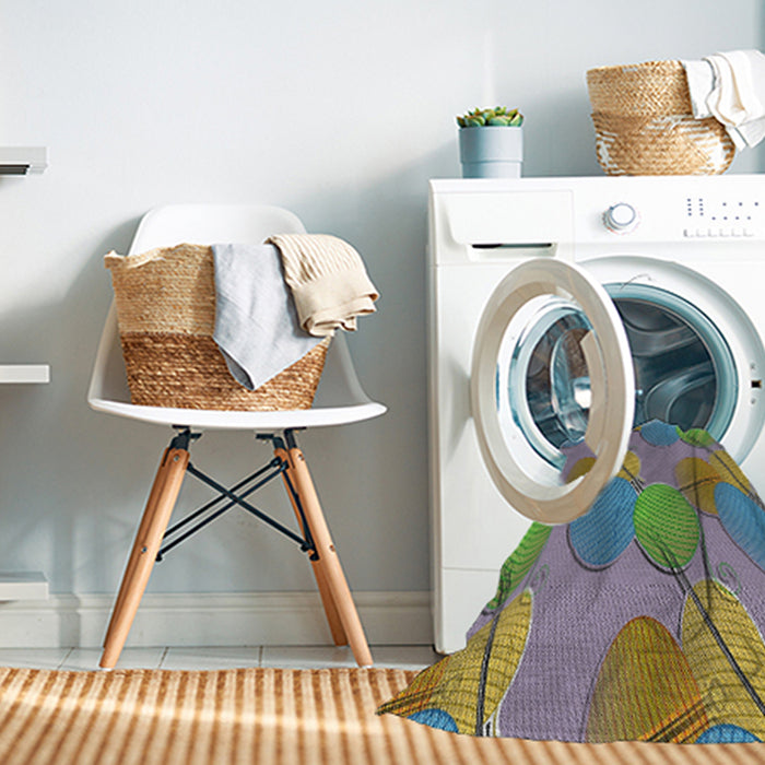 Machine Washable Transitional Ash Gray Rug in a Washing Machine, wshpat3119