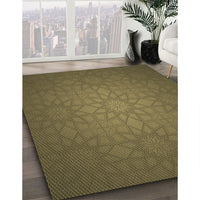 Patterned Dark Golden Brown Rug, pat312brn