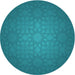 Square Patterned Dark Cyan Green Rug, pat312lblu