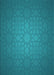 Machine Washable Transitional Dark Cyan Green Rug, wshpat312lblu