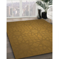 Patterned Dark Bronze Brown Rug, pat312org