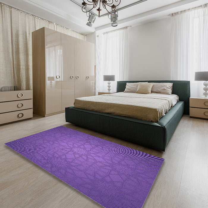 Patterned Amethyst Purple Rug in a Bedroom, pat312pur