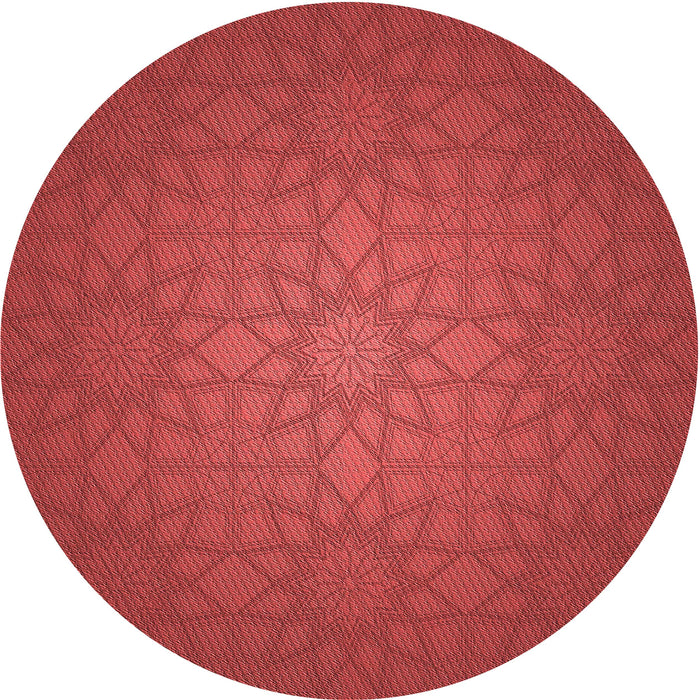 Square Patterned Red Rug, pat312rd