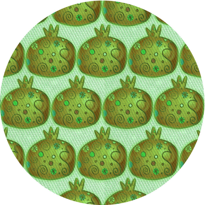 Square Patterned Green Rug, pat3120grn