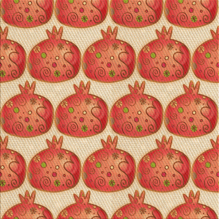 Round Patterned Yellow Orange Rug, pat3120org