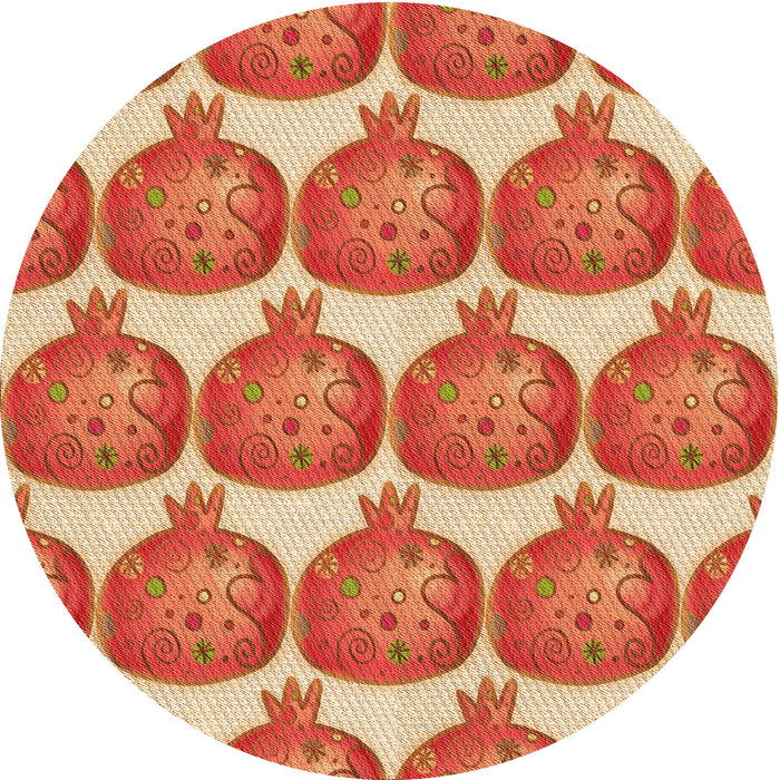 Square Patterned Yellow Orange Rug, pat3120org