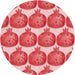 Square Patterned Light Coral Pink Rug, pat3120rd