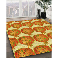 Patterned Orange Red Orange Rug, pat3120yw