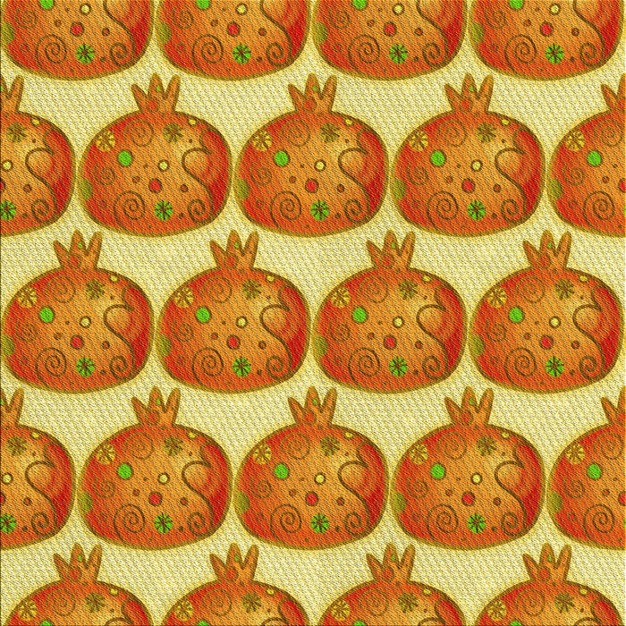 Round Patterned Orange Red Orange Rug, pat3120yw