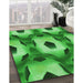 Machine Washable Transitional Green Rug in a Family Room, wshpat3121grn