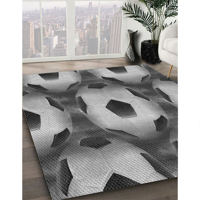 Patterned Dark Gray Rug in Family Room, pat3121gry