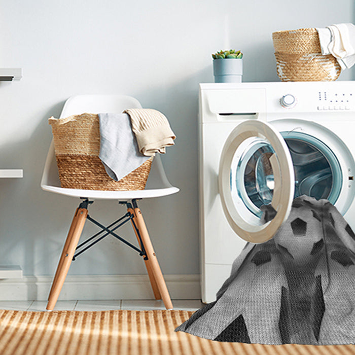 Machine Washable Transitional Dark Gray Rug in a Washing Machine, wshpat3121gry